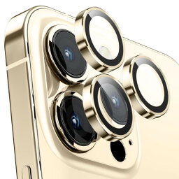 カメラフィルム iPhone 14Pro/14Pro Max用 カメラカバー 9Hガラス アルミ合金製 カメラ保護 キズ防止 耐衝撃 高透過率 アイフォン 14プロ/14プロマックス用 カメラレンズカバー ゴールド