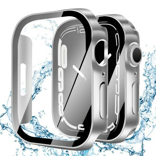 YUGYUG 対応 アップルウォッチ カバー Series 9/8/7 アップルウォッチ ケース PC素材 IP68 防水 3D直角エッジデザイン Apple Watch ケース ガラスフィルム 一体型 日本旭硝子材 二重構造 Apple Watch カ