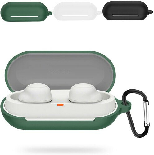 AIYYXX Sony WF-C700 ケース カバー WF-C700 カバー対応 Sony WF-C700 液状シリコン ケース 全面保護カバー キズ防止 耐衝撃 装着充電可能 防水 防塵 紛失防止 カラビナ付きSony WF-C700 case