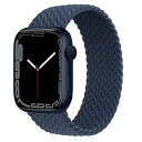Apple Watch バンド ブレイデッドソロループ 編組バンド 通気性 防汗 取付簡単 交換ベルト 柔らかいシリコーン糸混紡リサイクルヤーン素材 コンパチブル apple watch series 7/6/5/4/SE/3/2/1対応 ア