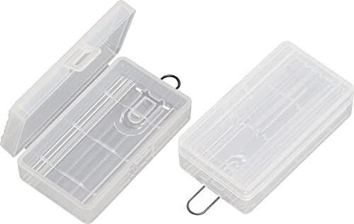 オーディオファン 電池ケース 16340用 123A用電池ケース 4本収納ケース 硬質プラスチック フック付き 2点 クリア オーディオファン 電池ケース 16340用 123A用電池ケース 4本収納ケース 硬質プラスチック フック付き 2点 クリア