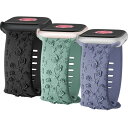 花の彫刻バンド for Apple Watchバンド 42mm 40mm 45mm 41mm 38mm 44mm 49mm 46mm レディース、シリコン かわ...