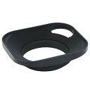 Haoge LH-B43P 43mm スクエアメタル ねじ込み式レンズフード 中空 43mm E43フィルタースレッドレンズ付きライカレンジファインダーカメラ用キャップ付きデザイン ブラック
