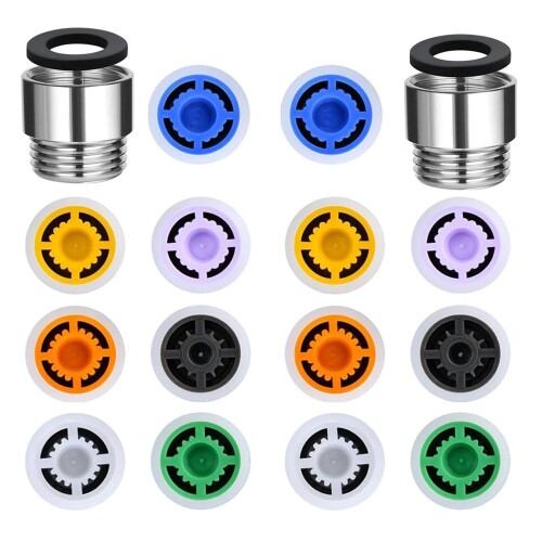 Bestgle 2 Set シャワーフローレデューサーリミッターセット 7個 水流セーバーアダプターセット 1/2イ..