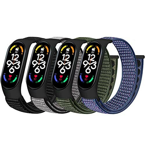 (TumpCez) 交換用ナイロンバンド 対応Amazfit Band 5/Xiaomi Mi Band 7 6 5 4 3，レディース メンズ キ..