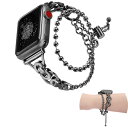 (GOCROWEEN) for Apple Watch用バンド アップルウォッチ バンド ステンレス製バンド ダブルチェーン レディース 調整工具不要 金属製 ...