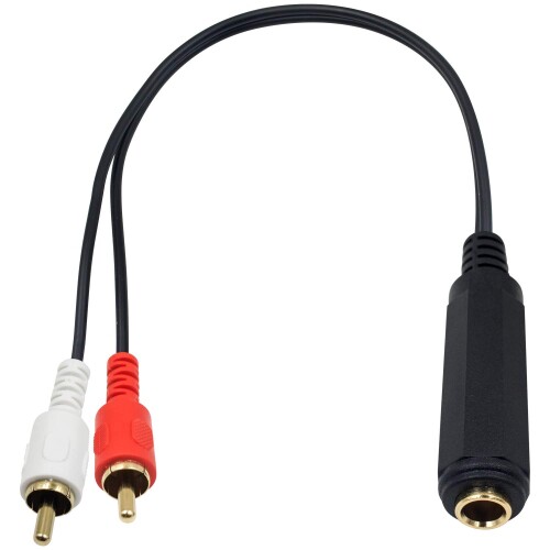 Poyiccot 6.35mm RCA 変換 オーディオケーブル、6.35mm（メス）to 2RCA （オス）オーディオケーブル 金メッキ