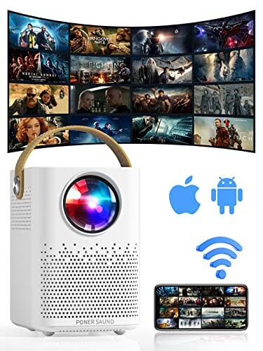 WiFiプロジェクター 1080P フルHD互換 8500ルーメン 720P本機解像度 デュアルスピーカー 内蔵ケーブルから直接スマホに接続する必要がなく、HDMI/USB/Audio Outなどのポート接続リモコン操作対応 WiFiプロジェクター 1080P フルHD互換 8500ルーメン 720P本機解像度 デュアルスピーカー 内蔵ケーブルから直接スマホに接続する必要がなく、HDMI/USB/Audio Outなどのポート接続リモコン操作対応