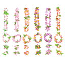 TOYMYTOY ハワイ花輪 ハワイアンレイ ハワイフラワー 花飾り ガーランド 写真撮影道具 ネックレス フェスティバル ルアウ ビーチ 6セット