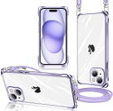 iPhone 15 ケース クリア ショルダー 縄掛けケース 耐衝撃 アイフォン15 スマホケース 透明 薄型 軽量 TPU カバー 肩掛け 斜めかけ 紐付き 織りストラップ付き 長さ調整可能 取り外し可能 落(2)