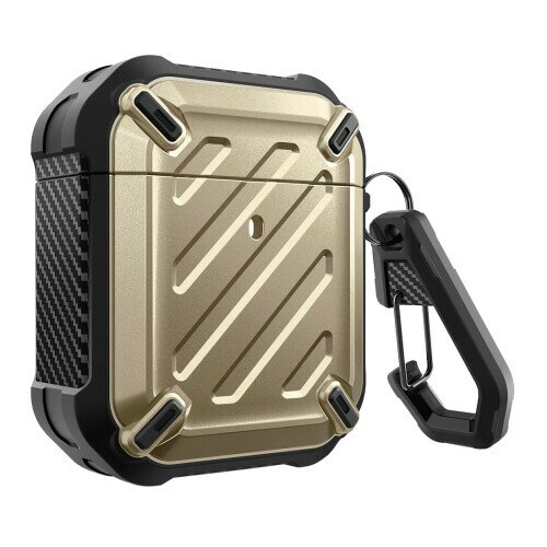 SUPCASE Airpods 2019 ケース 耐衝撃 防塵 360°全面保護カバー スタイリッシュ AirPodsケースカバー Apple AirPods第1/2世代に適用 (AirPods, ゴールド)