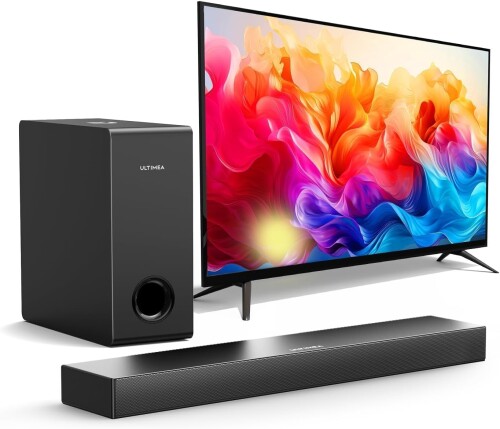 ULTIMEA サウンドバー テレビ用 2.1ch テレビスピーカー 超薄い 小型 コンパクト Bluetooth5.3 サブウーファー付き ホームシアター 3Dサラウンド 重低音強化型 TVスピーカー ピーク電力120W HDMI ARC ULTIMEA サウンドバー テレビ用 2.1ch テレビスピーカー 超薄い 小型 コンパクト Bluetooth5.3 サブウーファー付き ホームシアター 3Dサラウンド 重低音強化型 TVスピーカー ピーク電力120W HDMI ARC