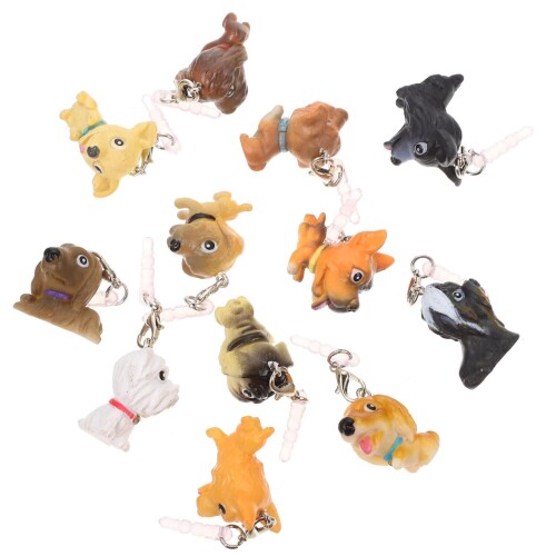 (BELLIFFY) 12個セット 犬モチーフ付きイヤホンジャックプラグ 防塵カバー 携帯電話用イヤホンジャック保護 軽量 クリエイティブイヤホンデコレーション ランダムデザイン