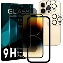 対応 iPhone14 Pro max ガラスフイルム 覗き見防止 iPhone 14 pro max フイルム のぞき見防止 (2枚) + レンズ保護フィルム (2枚) アイフォン14プロマックス 液晶 保護フィルム のぞき見 プライバシー