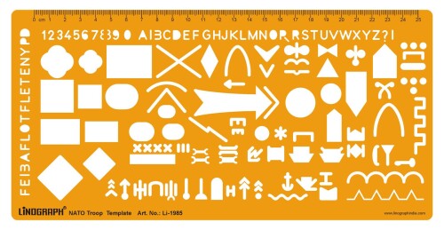 Linograph NATO Troop Army Tacticalマップテンプレート図面製図ステンシル オレンジ