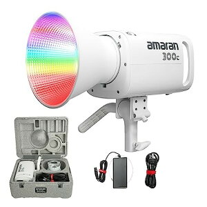 Aputure Amaran 300C フルカラー COB LEDビデオライト 300W RGBWW CRI95+ TLCI95+ 2500K-7500K色温度 G/M調整 APP制御可能 9種類FX照明効果 26580lux@1m(5600K) Bowensマウント対応 放送 動画制作 スタジオ映画などに
