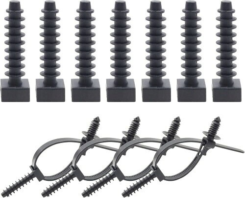 Biqing 100PCS のケーブルホルダーの底部には、黒色のケーブルホルダーのガスねじが取り付けられており..