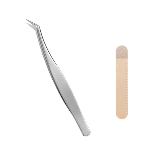 HUIKKJP 精密 先曲がりピンセット まつエク つけまつげ ステンレス製テンションピンセット つけま ?