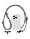 (project-cb) スマホストラップ ストラップホルダー 2個入り 調整可能 80-160cm 斜めがけ 首掛け ショルダーストラップ 落下防止 (ホワイトブラック-B)