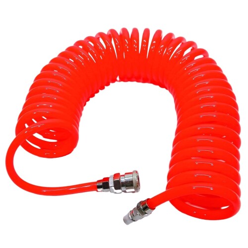 TEXST スパイラルエアーホース (エアー コンプレッサー用 プロ仕様) コイルホース スクリューホース エ..