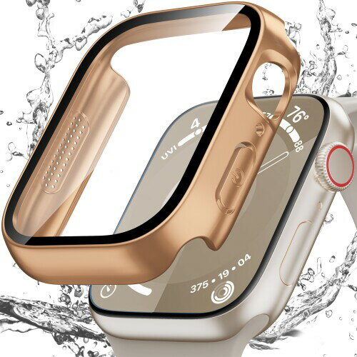 Kedoushi アップルウォッチ 防水 カバー 41mm 対応 Apple Watch Series 9 8 7 ケース 耐衝撃 こりよけの孔 全面保護 iWatch カバー(41 mm, ローズゴールド)