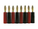 MG-M バナナプラグ 24K 金メッキ ゴールド ソルダーレス レッド&ブラック 8本セット(2)