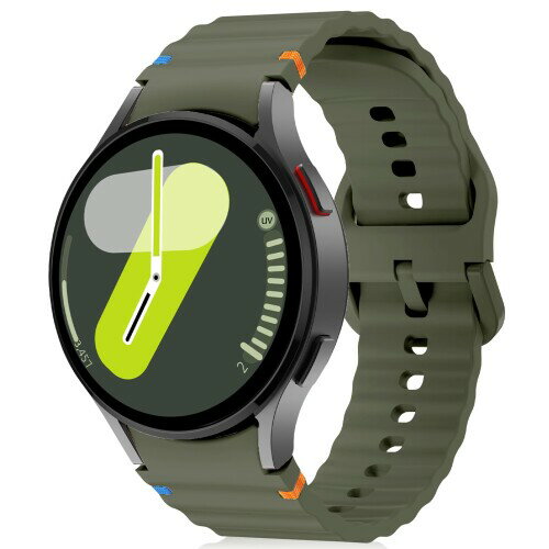 (RosMank) 20mm シリコン バンド Galaxy Watch FE/7/6/5/4 40mm 44mm/Watch 6 Classic 43mm 47mm/Watch 5 Pro 45mm/Watch 4 Classic 42mm 46mm対応 ソフトウェーブ交換用ストラップ 男女兼用 (緑)
