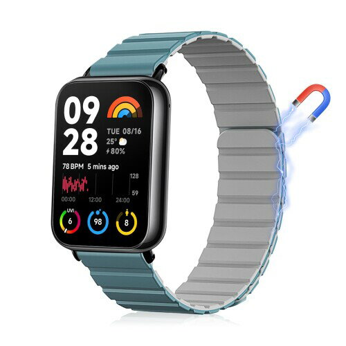 (LuFiYa) 磁性シリコン 時計バンド シャオミ(Xiaomi) スマートウォッチ Redmi Watch 5/Watch 4/Xiaomi Smart Band 9 Pro/Band 8 Pro 対応 磁気クラスプ付き 交換ストラップ 腕時計ベルト ストラップ Redmi Watch 5/