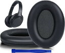 SOULWIT イヤーパッド イヤークッション 交換用 Sony WH-1000XM3 (WH1000XM3)オーバーイヤーヘッドフォン に対応 ヘッドパッド 柔らかいプロテインレザー ノイズアイソレーションメモリーフォー(2)