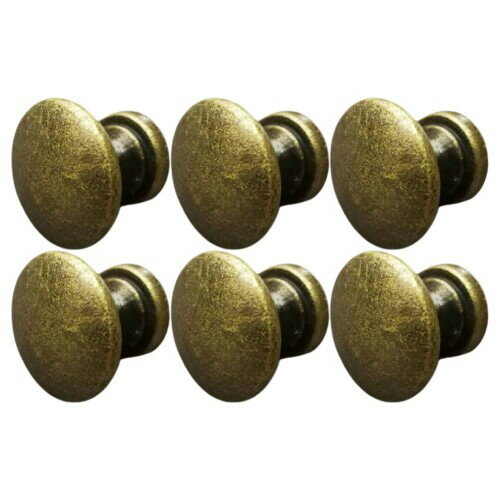 NUOLUX 取っ手 つまみ 6個セット 亜鉛合金製 ブロンズ色 アンティークキャビネットノブ 丸型 引き出し..