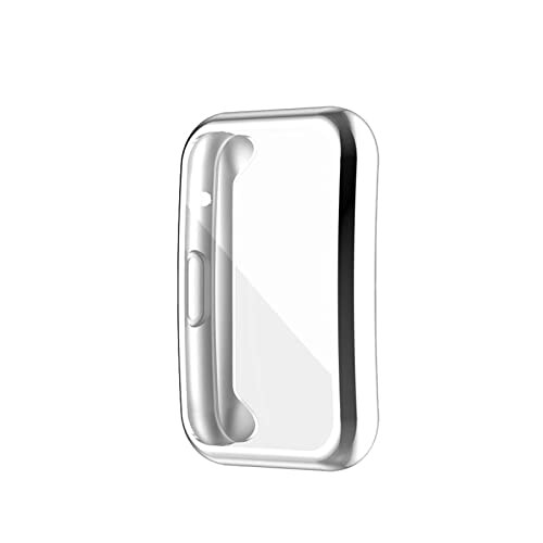 スマートウォッチ保護ケース・HUAWEI WATCH FIT new用 ケース/カバー TPU クリア 透明 メッキ ソフトケース(シルバー)