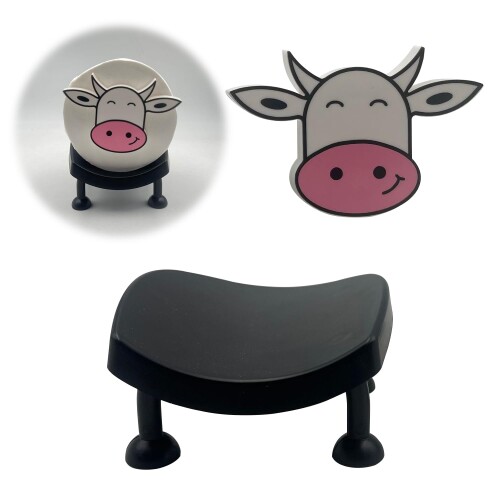 TVETE トイレットペーパーホルダー 牛 乳牛 トイレットペーパー置き かわいい 動物デザイン 樹脂製 置..