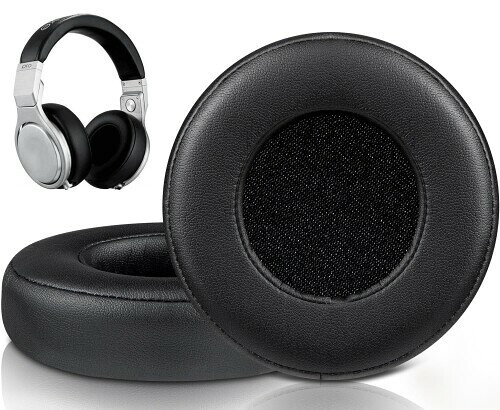 SOULWIT イヤーパッド イヤークッション for Monster Beats Pro/by Dr Dre Detox 用 ヘッドセット 交換 パッド 柔らかいプロテインレザー イヤーカップ 高密度フォーム 耳当て (ブラック)
