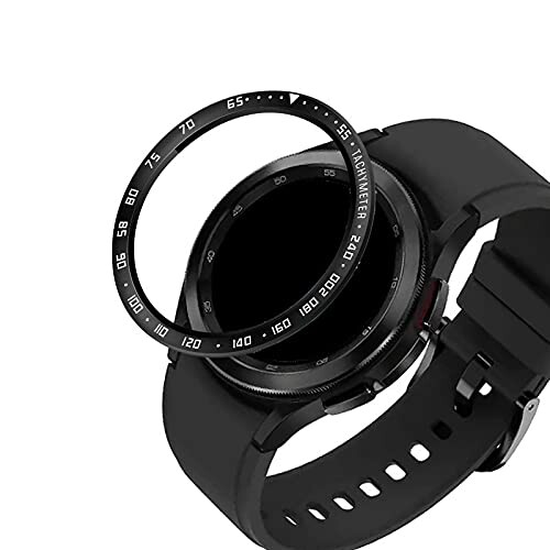 keitaiichiba ウォッチベゼル・腕時計ベゼルリング・Galaxy Watch 4 Classic 46mm用 ベゼルリング 保護カバー ベゼルリング フレーム ステンレス製 超簿 取付簡単 粘着式 ギャラクシーウォッチ…