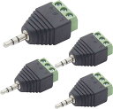 オーディオファン 3.5mmコネクタ 3極 端子台?3.5ステレオミニプラグ 端子変換 アダプター 4ケセット