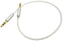 オーディオファン オーディオケーブル 3.5mm ステレオミニプラグ 高純度OFC (無酸素銅) 銀コート スリムタイプ 短い 30cm シルバー