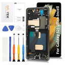 SRJTEK For Samsung Galaxy S21 Ultra 5G InCell LCD液晶パネル画面交換修理用SC-52B/ SM-G998モデルに対応 Phantom Blackフレーム付き タッチパネルデジタイザー LCDディスプレイタッチスクリーン デジタイザ