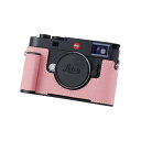 SIUTATDSH カメラハーフケース Leica M11/M11-P用 ヴィンテージメタル本革カメラ保護ケース スタイリッシュ ポータブル 耐衝撃 (ピンク)