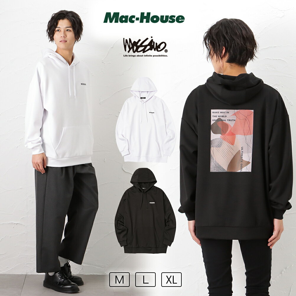 楽天Mac-House楽天市場店[全品対象★最大20％OFFクーポン5/22まで]モッシモ mossimo パーカー スウェット メンズ ポンチ素材 トップス ワイドシルエット 長袖 プルオーバー