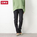 [GW限定3980円以上20％OFFクーポン]あす楽 エドウィン EDWIN ストレートパンツ ジーンズ レディース デニム ジーパン ボトムス ステッチ 革パッチ 股上深め ゆったり