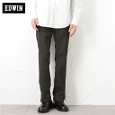 2点以上10％OFFクーポン4/30 10時まで あす楽 エドウィン EDWIN ストレートパンツ 黒 メンズ ストレッチ 動きやすい 多機能 ボトムス スナップボタン すべり止めテープ ペン挿し