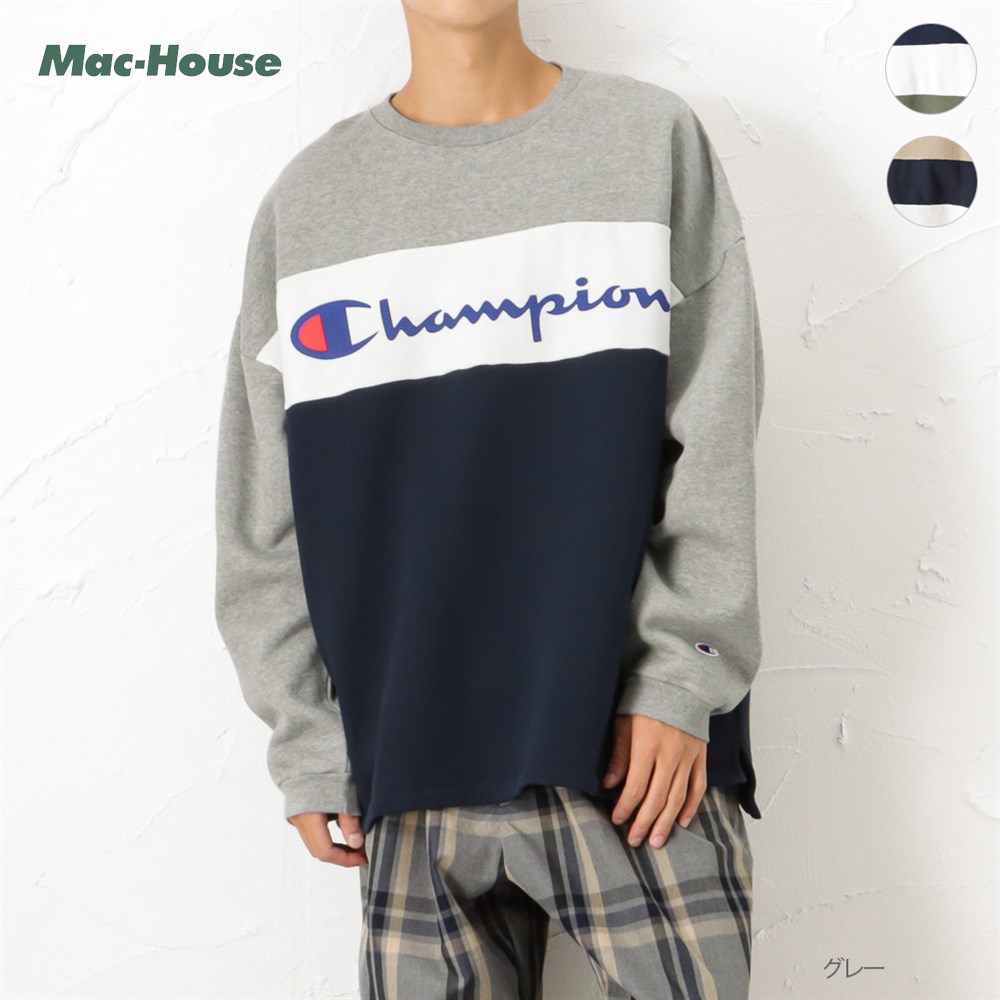 [最大20％OFF★全品対象クーポン]チャンピオン Champion 長袖Tシャツ ロンT メンズ 裏起毛 暖かい 配色切替 トップス ユニセックス ブランドロゴ カットソーのサムネイル