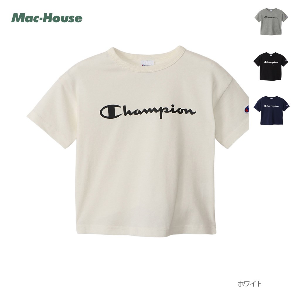 [5のつく日は全品5％OFFクーポン]チャンピオン Champion 半袖Tシャツ 綿100％バインダーネック キッズ 子供 男の子 女の子 ボーイズ ガールズ トップス コットン100％ ドライタッチ 丸首 クルーネック カットソー