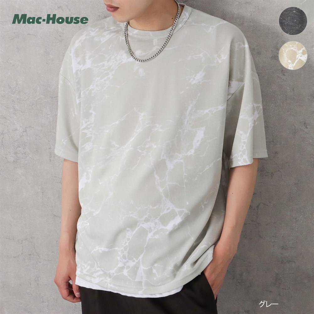 [全品P5倍＆最大25%OFFマラソンクーポン]半袖Tシャツ タンクトップ セット ポンチ素材 メンズ アクセサリー付き レイヤード 総柄 プリント トップス ワイドシルエット ゆったり カットソー