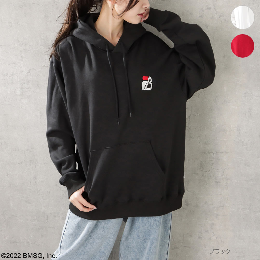 [特別価格]10日限定！当選確率2分の1！1等最大100％ポイントバック！要エントリーあす楽 フィラ ビーファースト FILAxBE:FIRST パーカー スウェット レディース 綿100% ビッグシルエット コラボ ロゴ 刺繍【クリアファイル1枚とフォンタブ1個をプレゼント】のサムネイル