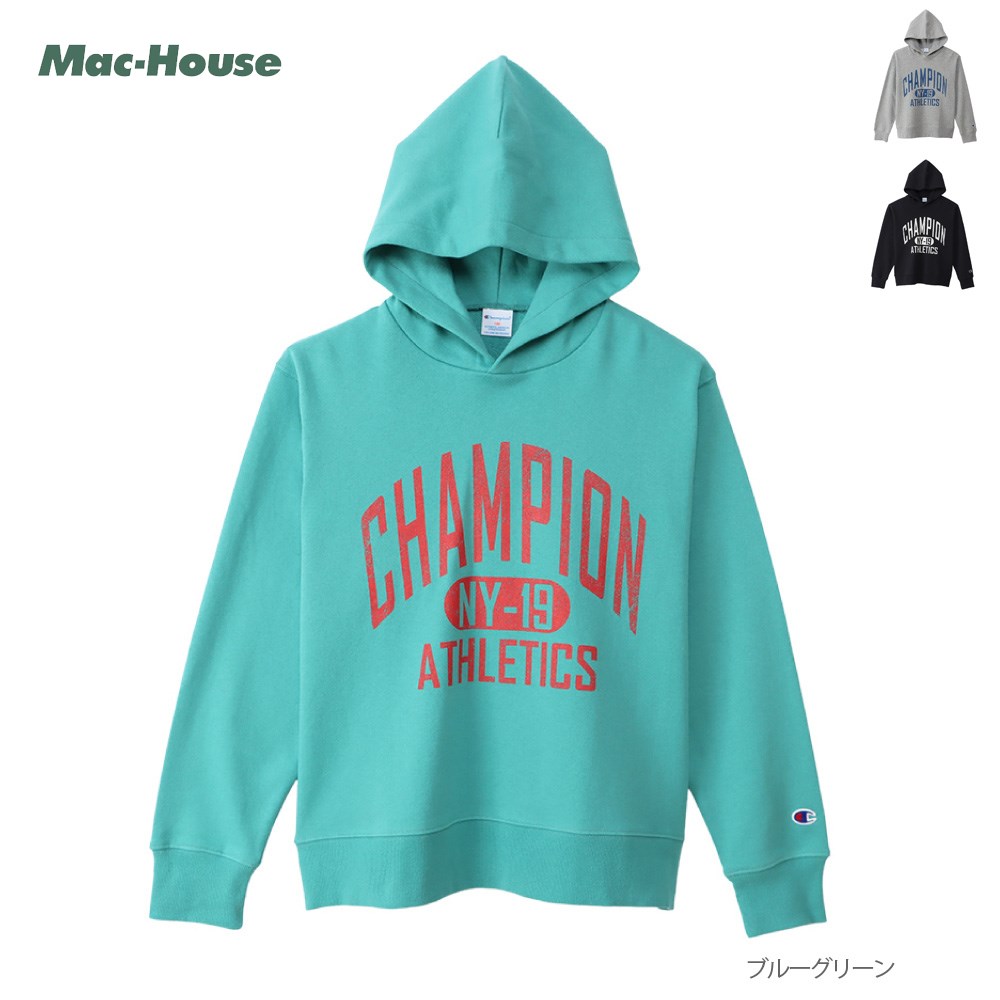 楽天Mac-House楽天市場店[全品対象★最大20％OFFクーポン5/22まで]チャンピオン Champion パーカー プルパーカー 綿100％ 裏毛 キッズ 子供 男の子 ボーイズ トップス ブランドロゴ プリント 刺繍 袖口リブ スウェット プルオーバー