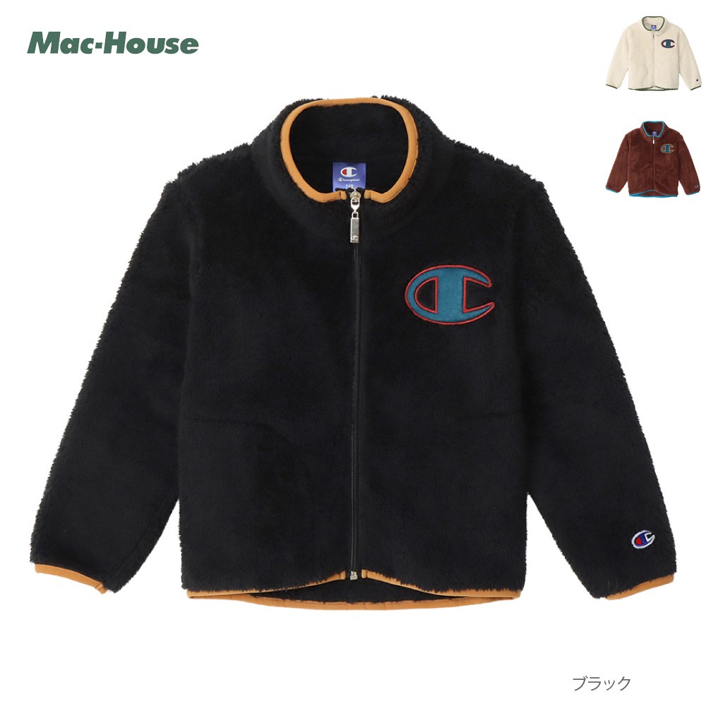 楽天Mac-House楽天市場店[4日20時～限定特別クーポン配布]チャンピオン Champion ジャケット ジップアップ ボア フリース キッズ 子供 男の子 女の子 ボーイズ ガールズ アウター ブランドロゴ ワッペン フェルト ポケット 暖かい 防寒 ユニセックス