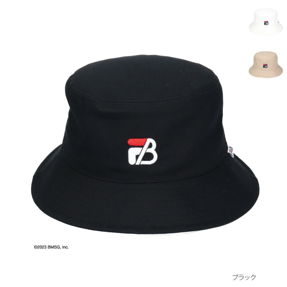あす楽 フィラ ビーファースト FILA×BE:FIRST バケットハット ハット 綿100% メンズ ロゴ 刺繍 コラボ UV対策 帽子 ぼうし【マスキングテープ2個セットをプレゼント】のサムネイル