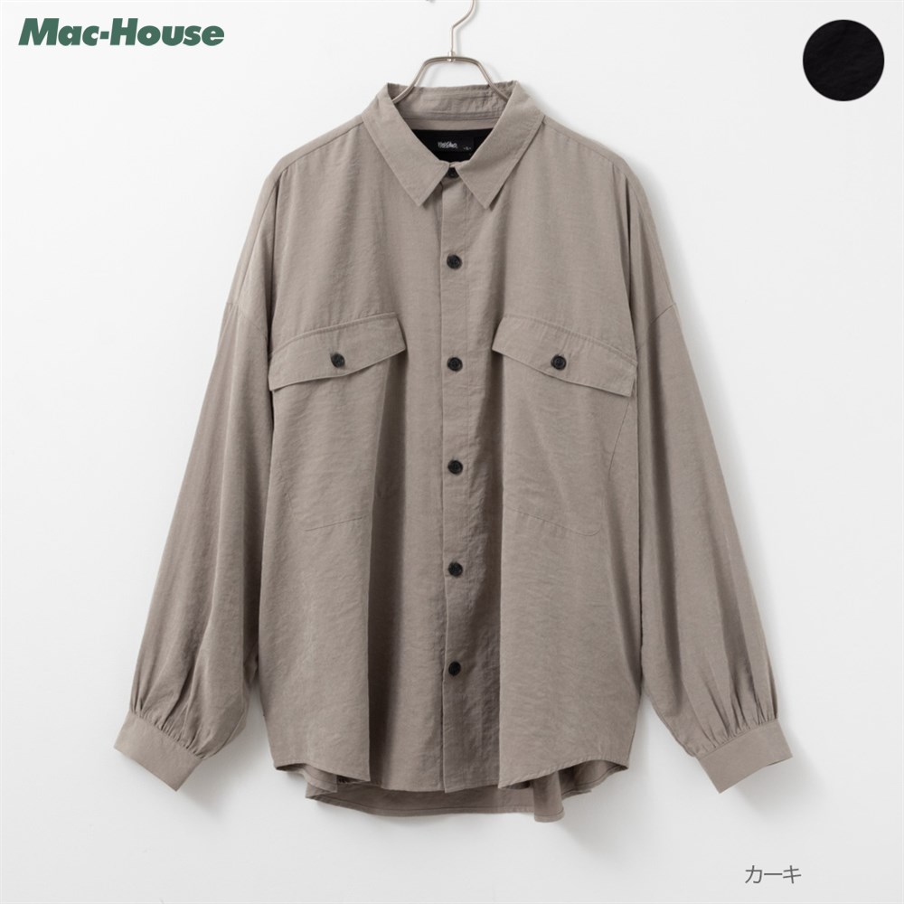 楽天Mac-House楽天市場店[全品対象★最大20％OFFクーポン5/22まで]モッシモ mossimo 長袖シャツ カジュアルシャツ メンズ アンサンブル 半袖Tシャツ トップス バルーンスリーブ ゆったり モノトーン