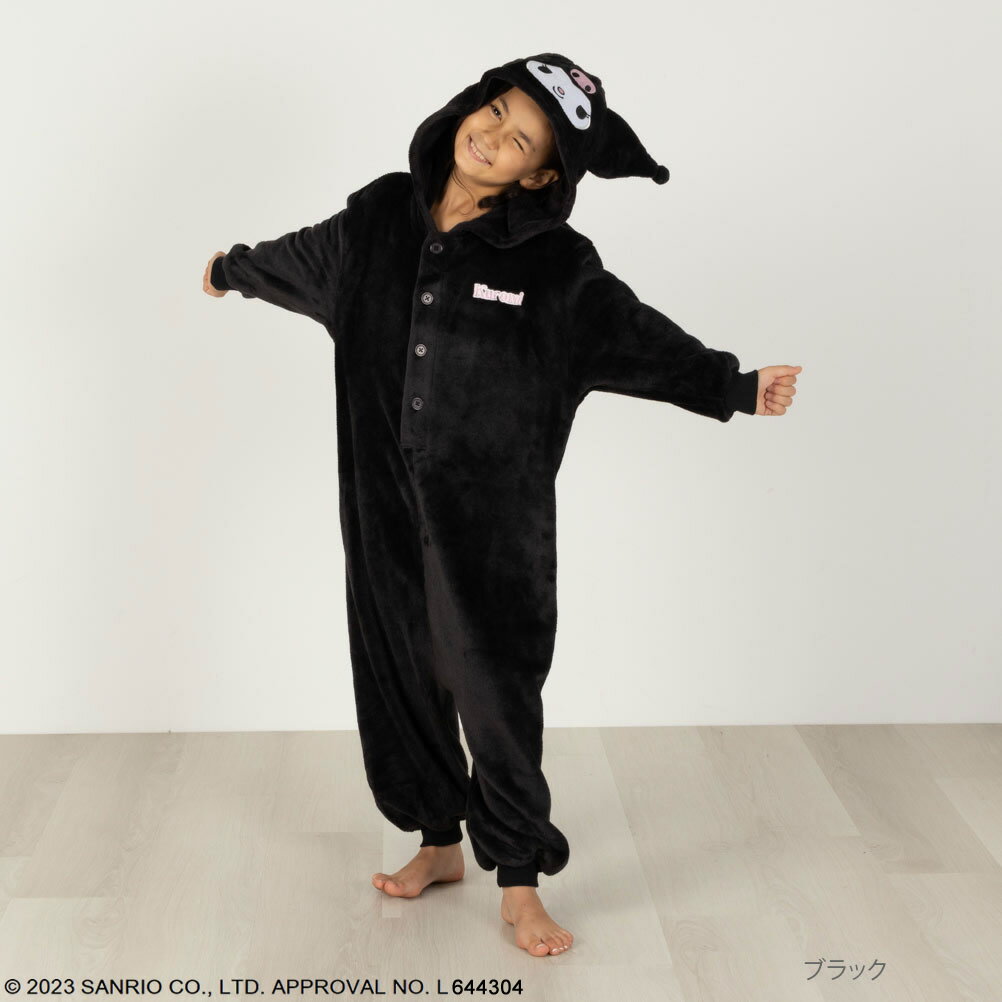 [全品5％OFFクーポン11/29まで]サンリオキャラクターズ クロミパジャマ 着ぐるみ ルームウェア キッズ 子供服 女の子 ガールズ 部屋着 キャラクター パイルフリース コスチューム コスプレ ハロウィン クリスマスのサムネイル